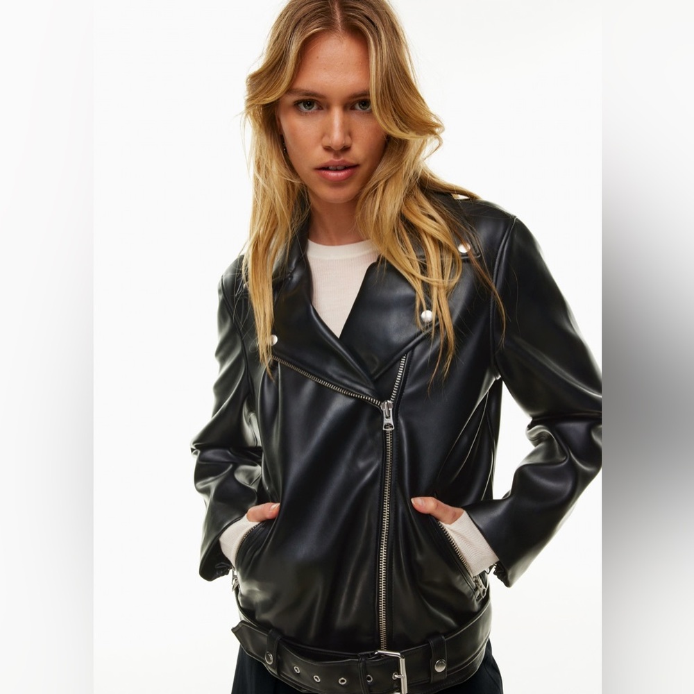 Aritzia Midnight Black Leather Jacket